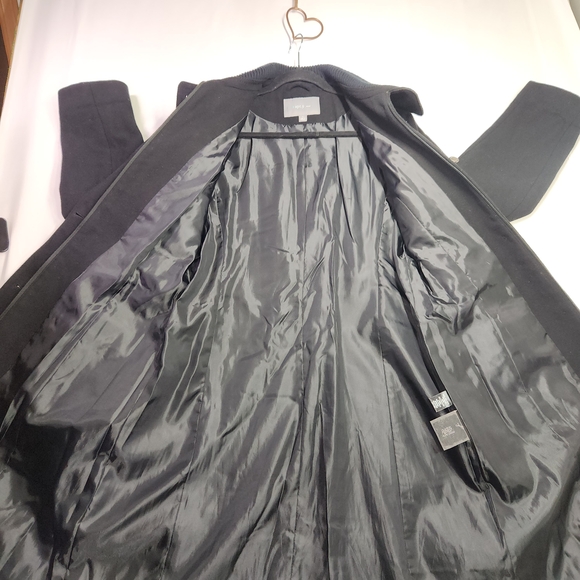 🖤Apt. 9 Women's Large Black Mid Length Coat 80% Wool - Picture 6 of 12
